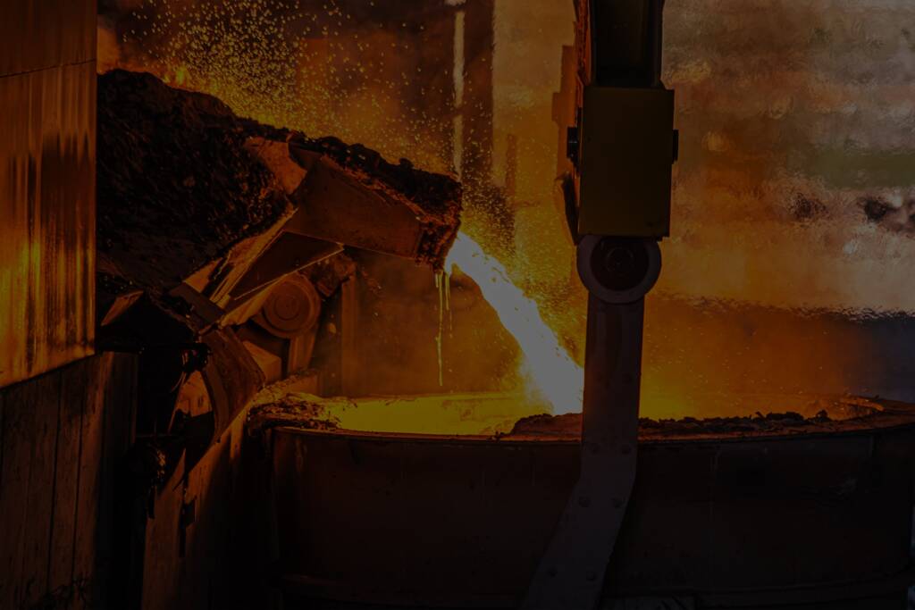 Molten metal pouring in foundry